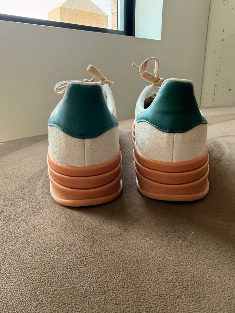 adidas Women's Sneakers Cream Green Pink - Picture 2 of 5